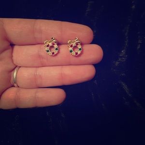 Vintage AVON Christmas Wreath Earrings
